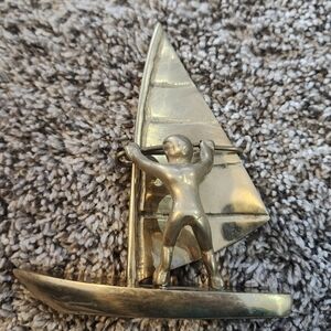 Elegant Brass WindsurferFigurine